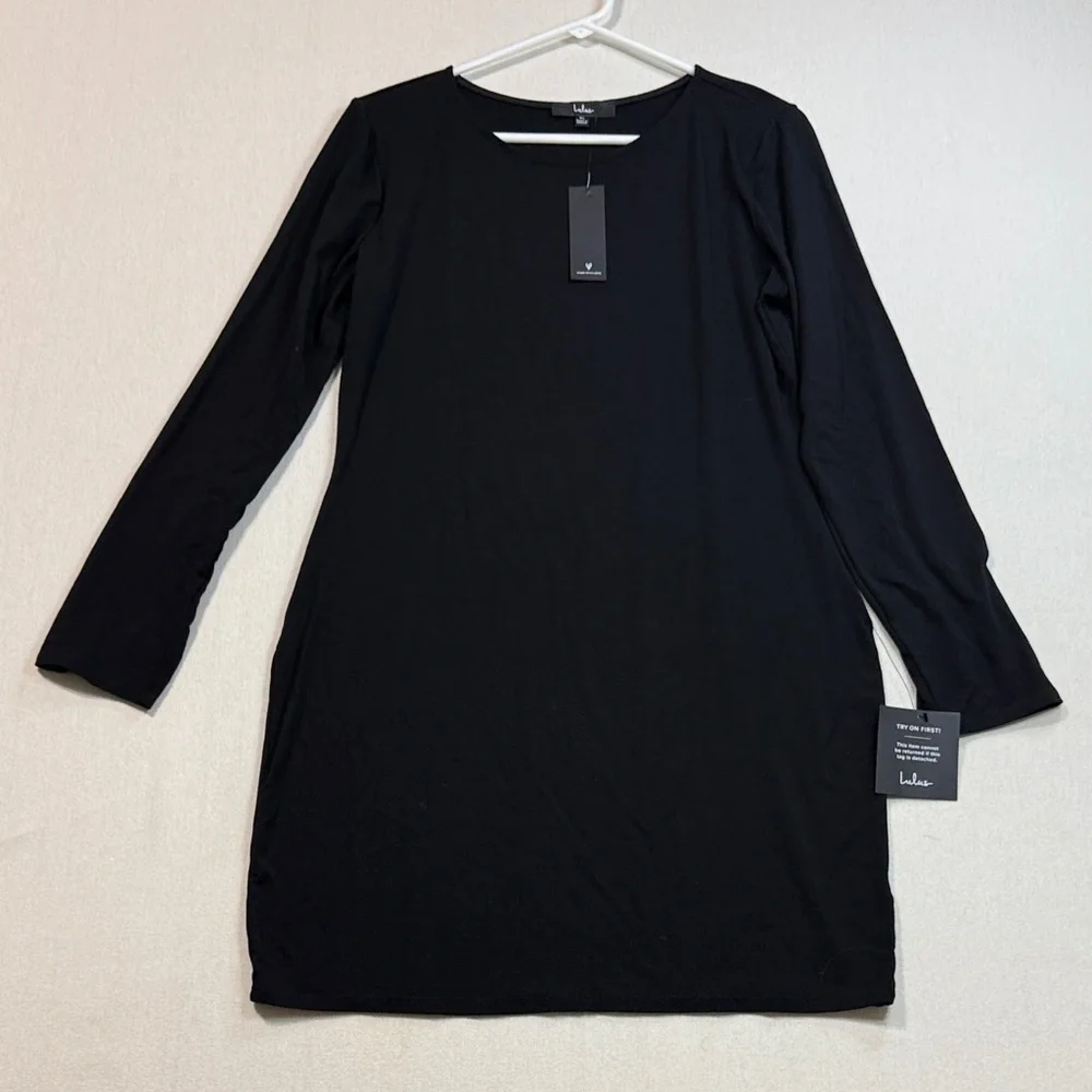 Lulu's Black Long Sleeve Dress